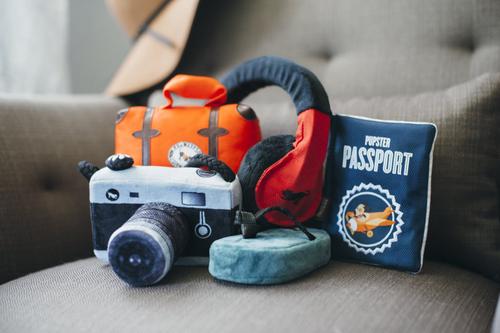 Show full view: P.L.A.Y. Pet Lifestyle and You Globetrotter Camera Squeaky Plush Dog Toy slide 4 of 6