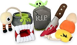 P.L.A.Y. Pet Lifestyle and You Howling Haunts Squeaky Dog Toy, 5 count