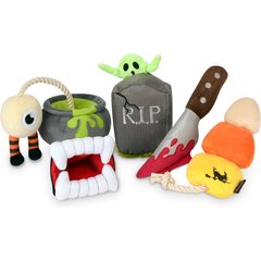 P.L.A.Y. Pet Lifestyle and You Howling Haunts Squeaky Dog Toy, 5 count