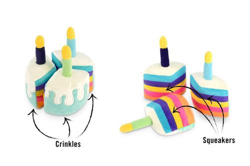 Show full view: P.L.A.Y. Pet Lifestyle and You Party Time Collection Boneappetite Cake Plush Squeaky Dog Toy slide 4 of 6