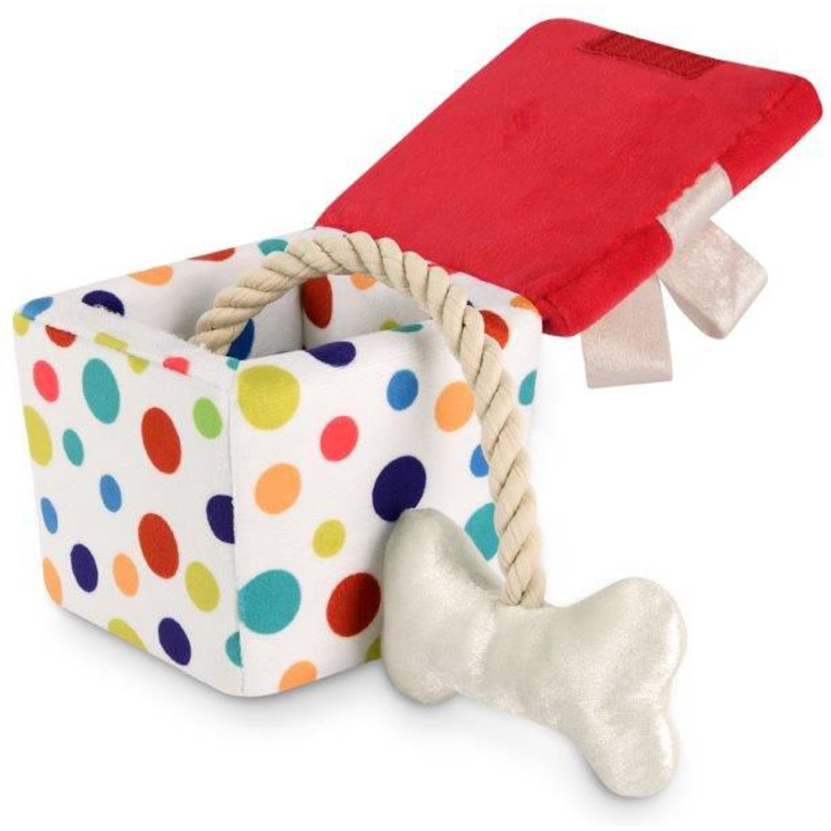 P.L.A.Y. Pet Lifestyle and You Party Time Collection Pawfect Present Plush Squeaky Dog Toy