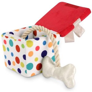 P.L.A.Y. Pet Lifestyle and You Party Time Collection Pawfect Present Plush Squeaky Dog Toy