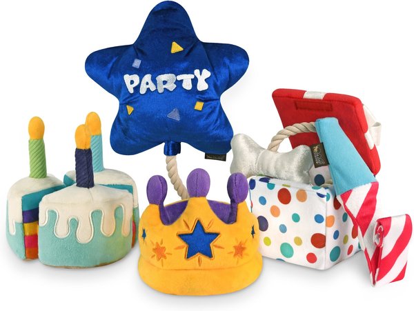 P.L.A.Y. Pet Lifestyle and You Party Time Collection Bestdayever Balloon Plush Squeaky Dog Toy