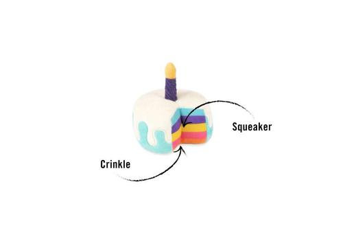 Show full view: P.L.A.Y. Pet Lifestyle and You Party Time Mini Cake Plush Squeaky Dog Toy, X-Small slide 3 of 4