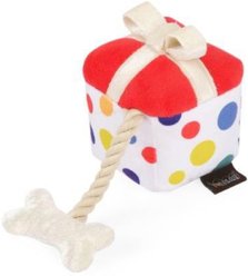P.L.A.Y. Pet Lifestyle and You Party Time Mini Party Present Plush Squeaky Dog Toy, X-Small