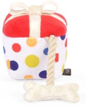 Show full view: P.L.A.Y. Pet Lifestyle and You Party Time Mini Party Present Plush Squeaky Dog Toy, X-Small slide 2 of 5