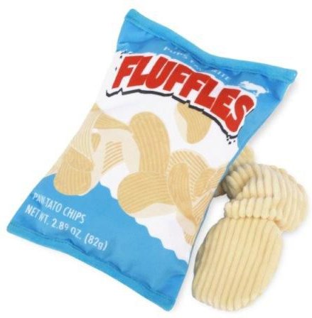Show full view: P.L.A.Y. Pet Lifestyle and You Snack Attack Collection Fluffles Chips Plush Squeaky Dog Toy slide 2 of 10