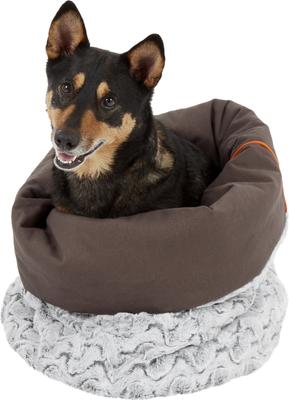 Show full view: P.L.A.Y. Pet Lifestyle and You Snuggle Covered/Bolster Cat & Dog Bed, Husky Gray, Large slide 7 of 12