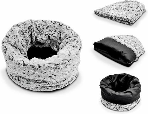 Show full view: P.L.A.Y. Pet Lifestyle and You Snuggle Covered/Bolster Cat & Dog Bed, Husky Gray, X-Large slide 3 of 12