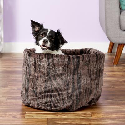 Show full view: P.L.A.Y. Pet Lifestyle and You Snuggle Covered/Bolster Cat & Dog Bed, Truffle Brown, Large slide 5 of 13