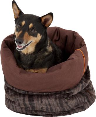 Show full view: P.L.A.Y. Pet Lifestyle and You Snuggle Covered/Bolster Cat & Dog Bed, Truffle Brown, Large slide 8 of 13