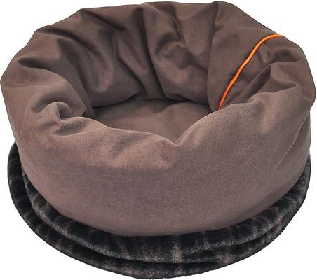 Show full view: P.L.A.Y. Pet Lifestyle and You Snuggle Covered/Bolster Cat & Dog Bed, Truffle Brown, Large slide 10 of 13