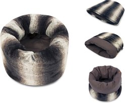 P.L.A.Y. Pet Lifestyle and You Snuggle Orthopedic Dog & Cat Bed, Graphite Black, Large