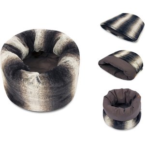 P.L.A.Y. Pet Lifestyle and You Snuggle Orthopedic Dog & Cat Bed, Graphite Black, Large