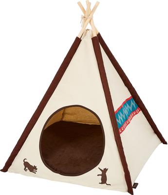 Show full view: P.L.A.Y. Pet Lifestyle and You Teepee Tent Covered Cat & Dog Bed, Classic Eggshell slide 2 of 7