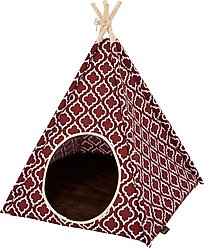 P.L.A.Y. Pet Lifestyle and You Teepee Tent Covered Cat & Dog Bed, Moroccan Marsala slide 2 of 5
