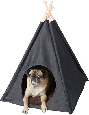 Show full view: P.L.A.Y. Pet Lifestyle and You Teepee Tent Covered Cat & Dog Bed, Urban Denim slide 5 of 8
