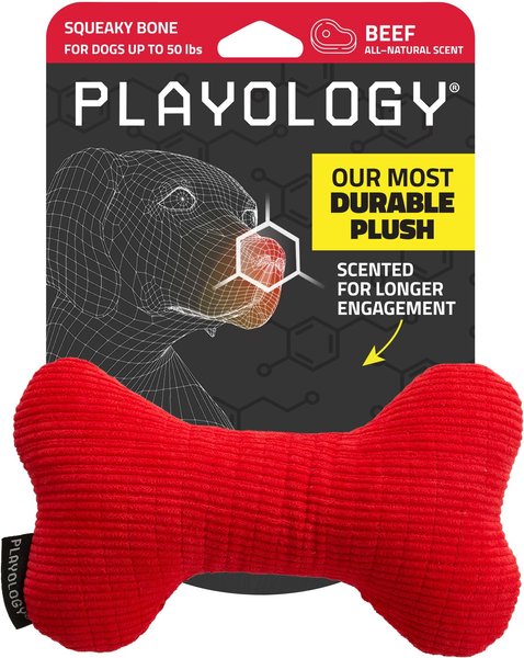 Playology Plush Bone Beef Scented Dog Toy Playology Plush Bone Beef Scented Dog Toy