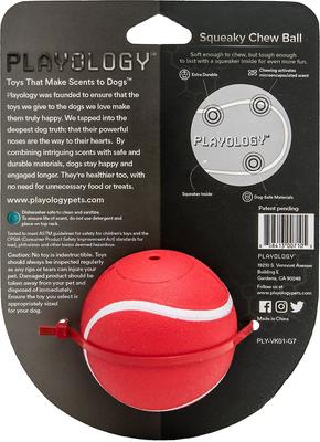 Show full view: Playology All Natural Squeaky Chew Ball, Medium/Large, Beef Scented + Squeaky Chew Ball Dog Toy, Medium/Large, Peanut Butter Scented slide 3 of 10