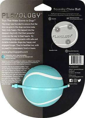 Show full view: Playology All Natural Squeaky Chew Ball, Medium/Large, Beef Scented + Squeaky Chew Ball Dog Toy, Medium/Large, Peanut Butter Scented slide 7 of 10