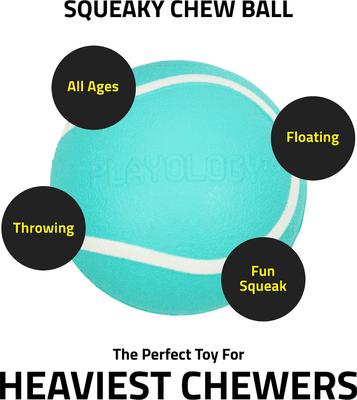 Show full view: Playology All Natural Squeaky Chew Ball, Medium/Large, Beef Scented + Squeaky Chew Ball Dog Toy, Medium/Large, Peanut Butter Scented slide 8 of 10