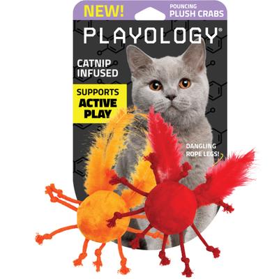 Show full view: Playology Crabs Plush Cat Toy with Catnip & Feather, 2 count slide 1 of 7