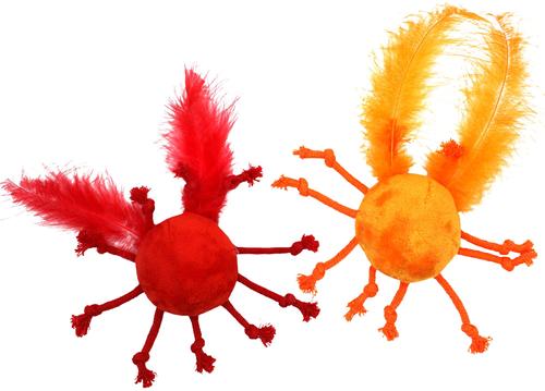 Show full view: Playology Crabs Plush Cat Toy with Catnip & Feather, 2 count slide 3 of 7