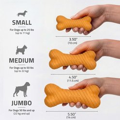 Playology Halloween Pumpkin Spice Scented Dual Layer Bone Dog Toy, Orange, Medium slide 2 of 6