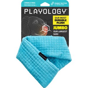 Playology Plush Crinkle Ring Peanut Butter Scented Dog Toy Playology Plush Crinkle Ring Peanut Butter Scented Dog Toy