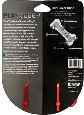 Show full view: Playology Scented Dual Layer Bone Dog Toy, Medium, 2 count, Beef slide 3 of 10