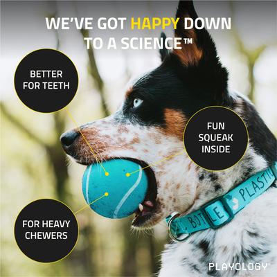 Show full view: Playology Peanut Butter Scented Squeaky Chew Ball Dog Toy, Medium, 2 count slide 6 of 10