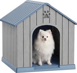 PLAYRANK Resin Outdoor Dog House, Medium: 26.26 x 24.57 x 25.83-in, Blue slide 1 of 6