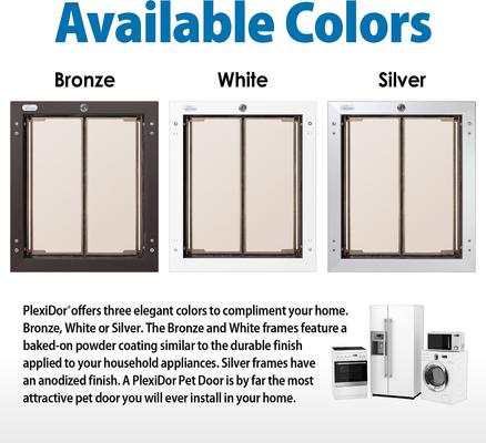 Show full view: PlexiDor Performance Pet Doors Dog Door Wall Installation, Bronze, Medium slide 6 of 11
