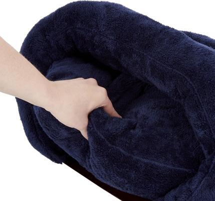 Show full view: PLS Birdsong Cuddle Pouch Covered Cat & Dog Bed with Removable Cover, Blue, Small slide 8 of 10