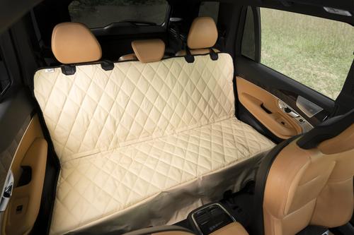 Show full view: Plush Paws Products Quilted Hammock Car Seat Cover, Tan, Regular slide 7 of 13