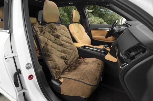 Show full view: Plush Paws Products Quilted Velvet Waterproof Co-Pilot Bucket Car Seat Cover, Standard, Chocolate slide 1 of 5
