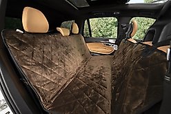 Plush Paws Products Quilted Velvet Waterproof Hammock Car Seat Cover, Chocolate, Regular