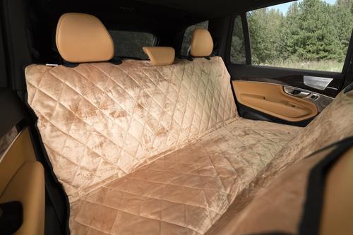 Show full view: Plush Paws Products Quilted Velvet Waterproof Hammock Car Seat Cover, Desert Sand, X-Large slide 4 of 10