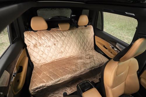Show full view: Plush Paws Products Quilted Velvet Waterproof Hammock Car Seat Cover, Desert Sand, X-Large slide 5 of 10
