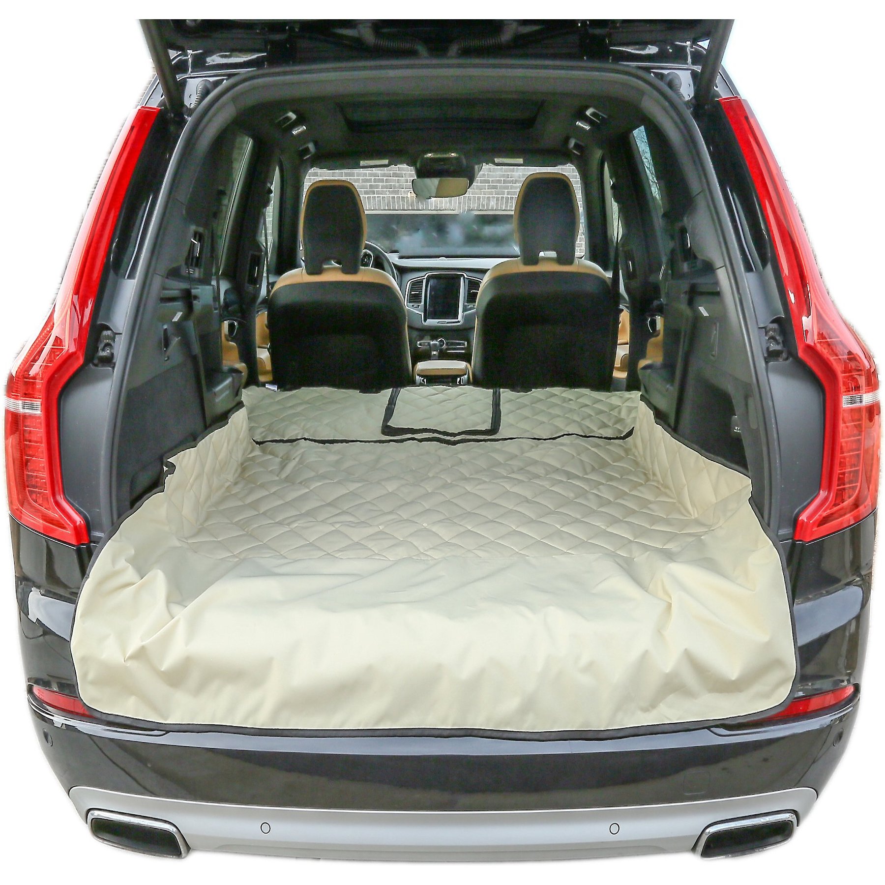 Plush Paws Products Waterproof Cargo Liner with Bumper & Side Panels, Tan, Regular
