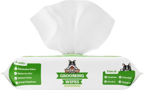 Show full view: Pogi's Pet Supplies Deodorizing Wipes for Dogs & Cats, 100 count, Green Tea Leaf slide 1 of 9