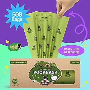 Pogi's Pet Supplies Pantry Pack Poop Bags, Unscented, 500 count