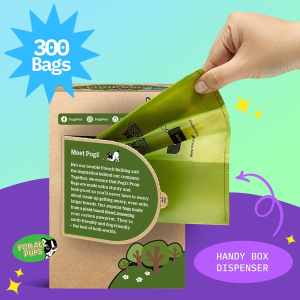 Show full view: Pogi's Pet Supplies Unscented Easy-Tie Handle Dog Poop Bags, 300 count slide 5 of 8