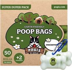 Pogi's Pet Supplies Unscented Poop Bags & Dispensers, 750 count