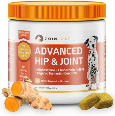 Show full view: PointPet Advanced Hip & Joint Duck Flavor with Glucosamine, MSM & Chondroitin Senior Dog Supplement, 90 count slide 1 of 13