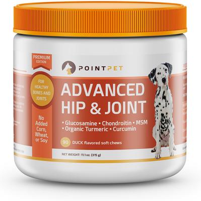 Show full view: PointPet Advanced Hip & Joint Duck Flavor with Glucosamine, MSM & Chondroitin Senior Dog Supplement, 90 count slide 10 of 13