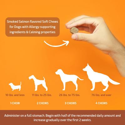 Show full view: PointPet Allergy Plus Calming Smoked Salmon Flavored Seasonal Allergy Support Soft Chew Dog Supplement, 120 Count slide 8 of 10