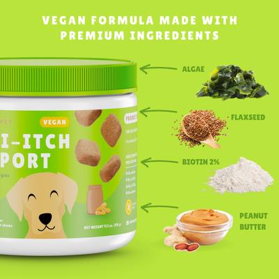 Show full view: PointPet Anti-Itch Support Peanut Butter Flavored Dog Soft Chews Supplement, 90 count slide 5 of 10