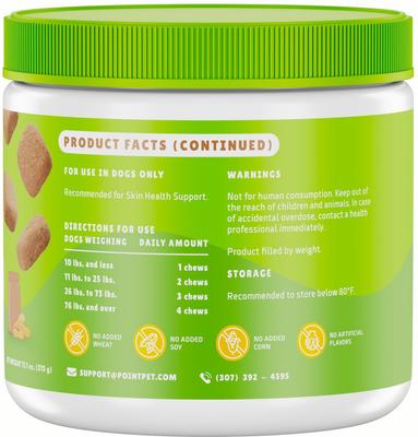 Show full view: PointPet Anti-Itch Support Peanut Butter Flavored Dog Soft Chews Supplement, 90 count slide 9 of 10