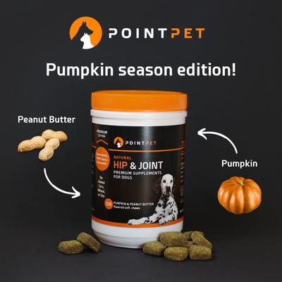Show full view: PointPet Glucosamine Peanut Butter & Pumpkin Flavored Hip & Joint Support Soft Chews Dog Supplement, 120 count slide 5 of 10